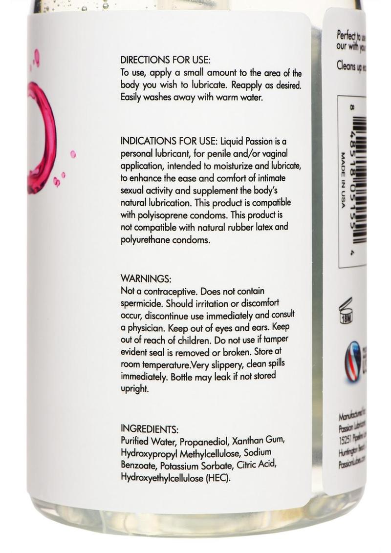 Liquid Passion Natural Water Based Lubricant
