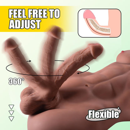 PulseDrive Male Sex Doll Torso with Huge Dildo