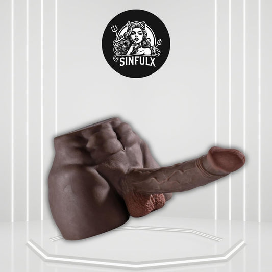 ShadowFlex Black Male Sex Doll Torso 7.5in Dildo 6LB