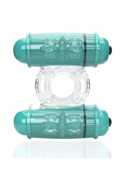4B Double Wammy Rechargeable Silicone Dual Vibrating Couples Cock Ring