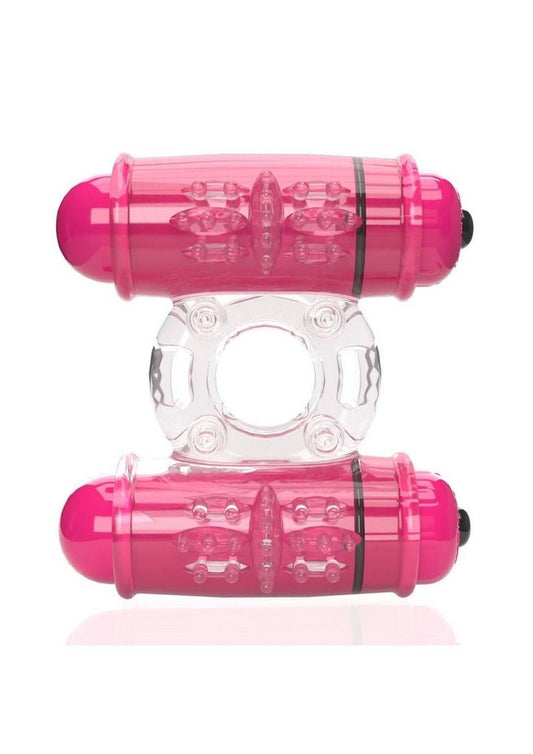 4T Double Wammy Silicone Dual Vibrating Couples Cock Ring