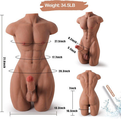 CoreDrive Male Sex Doll Torso 8in Dildo Flexible
