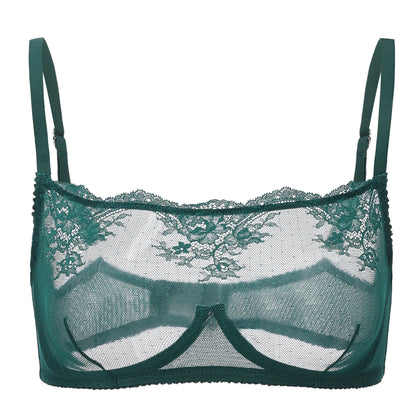Kim High Neck Sheer Lace Underwire Bra