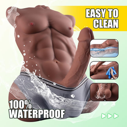 PulseDrive Male Sex Doll Torso with Huge Dildo