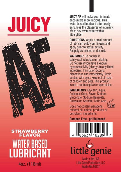 Juicy AF Strawberry Flavored Water Based Lubricant