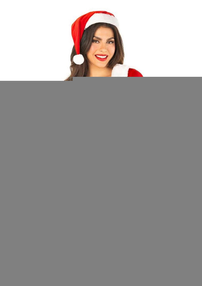 Leg Avenue HoHo Hottie Set Velvet Crop Top Faux Fur Trim & Mini Skirt