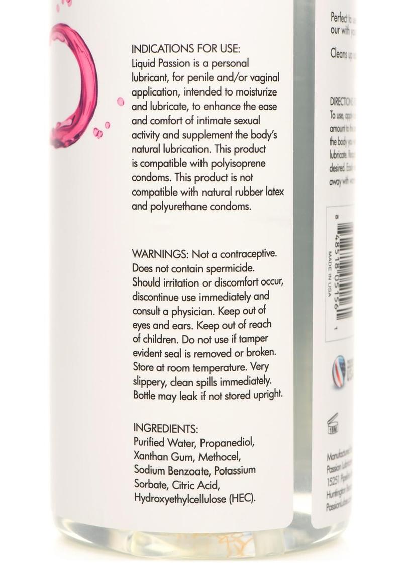 Liquid Passion Natural Water Based Lubricant