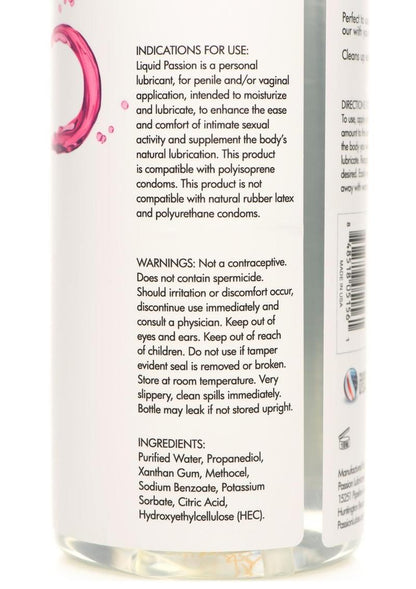 Liquid Passion Natural Water Based Lubricant