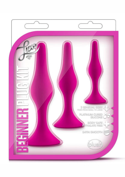 Luxe Beginner Plug Kit Silicone Butt Plugs Sizes