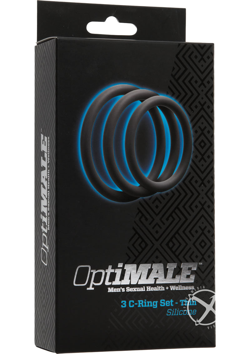 OptiMALE 3 C Ring Set Thin Silicone Cock Ring