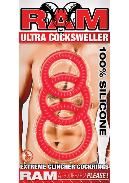 RAM Ultra Cocksweller Silicone Cock Rings Set For comfortable fit